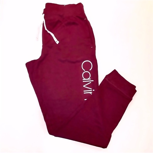 *NEW* Calvin Klein Maroon French
Terry Joggers / Sweatpants - Picture 3 of 11